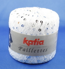 Katia Pailletten Farbe 2900 Weiß/Silber