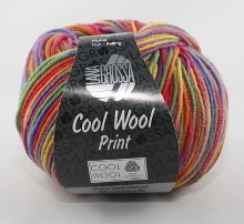 Lana Grossa Cool Wool Farbe 703 Lila/Grün/Orange/Gelb/Himbeer