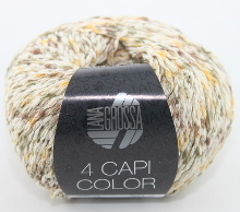 Lana Grossa 4 Capi Color Farbe 102 weiß-braun-gelb